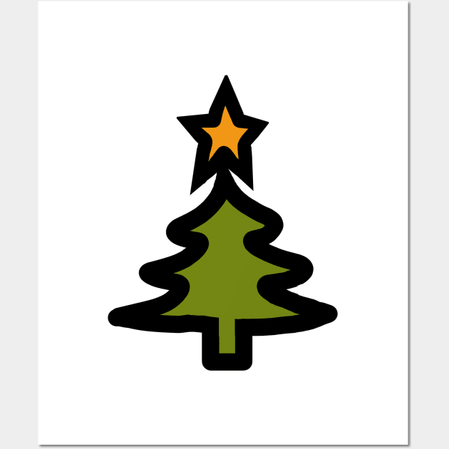 Simple Christmas Tree Wall Art by ellenhenryart